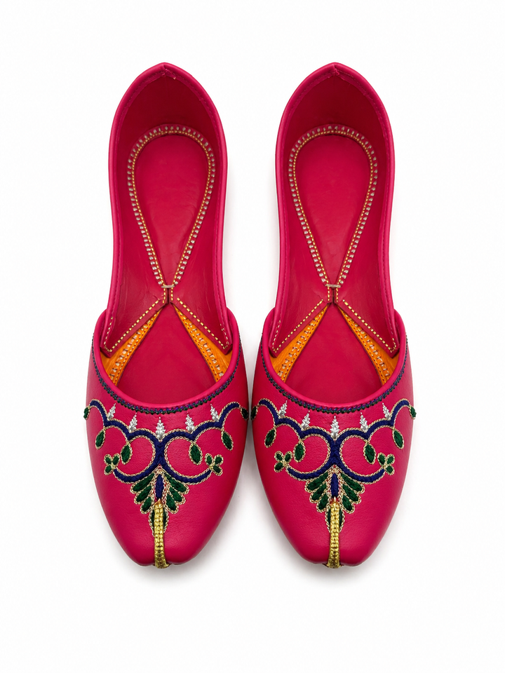 Hot Pink Navy Blue Vine Jutti – Ladies Premium Flat