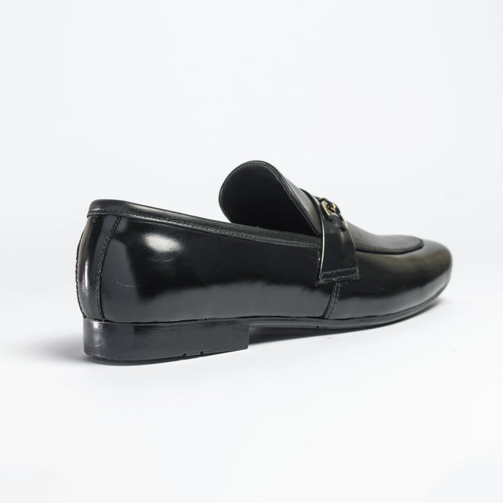 Men's Black Leather Classic Horsebit Loafers