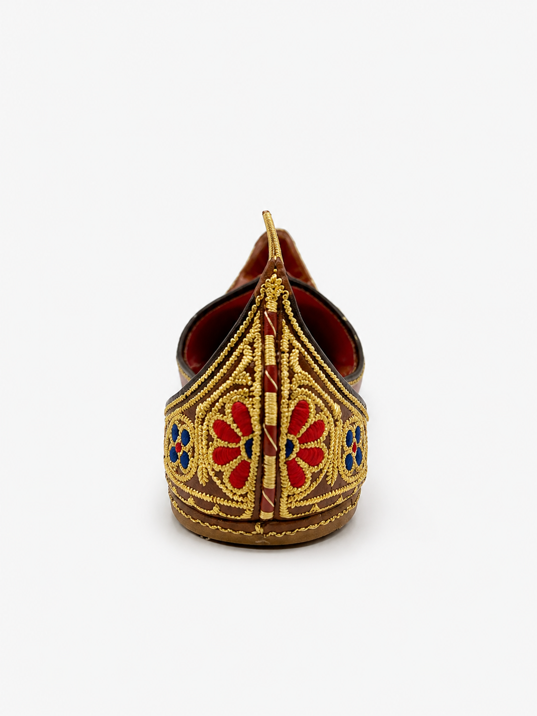 Brown Royal Mughal Khussa – Gold Zardozi Edition