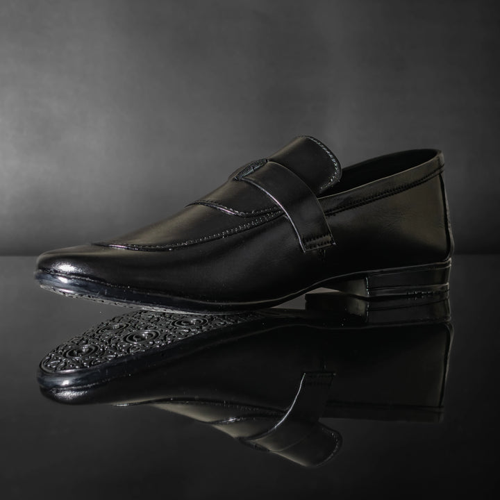Men's Black Leather Penny Loafers