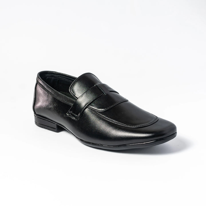 Men's Black Leather Penny Loafers