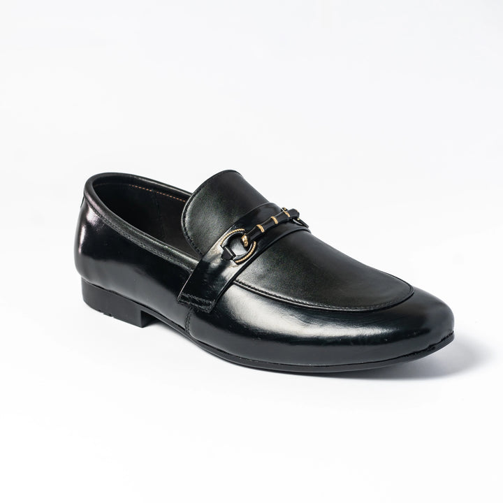 Men's Black Leather Classic Horsebit Loafers